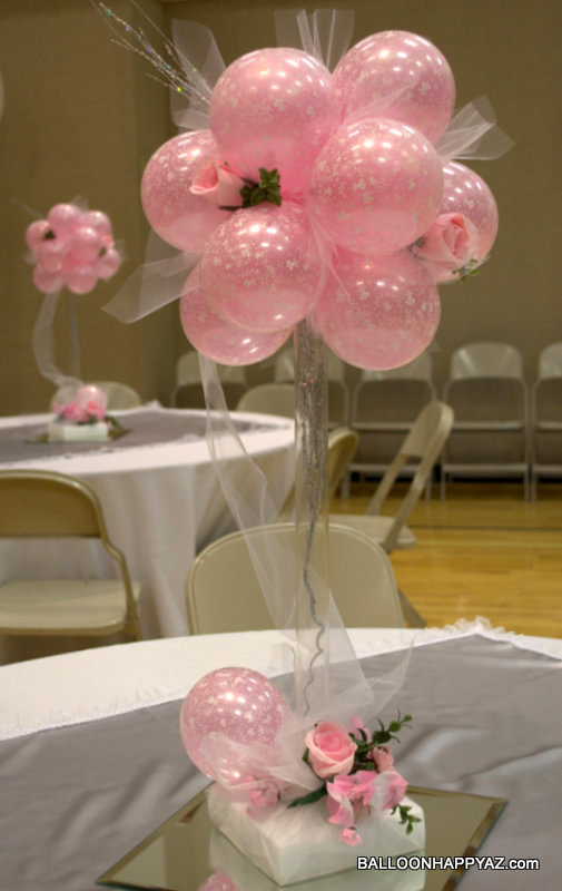 Balloon In Centerpiece : Balloon happy az wedding in pink and white