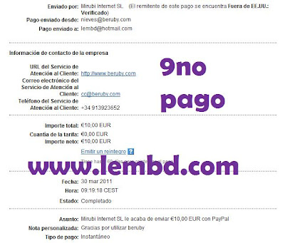 noveno comprobante de pago de beruby