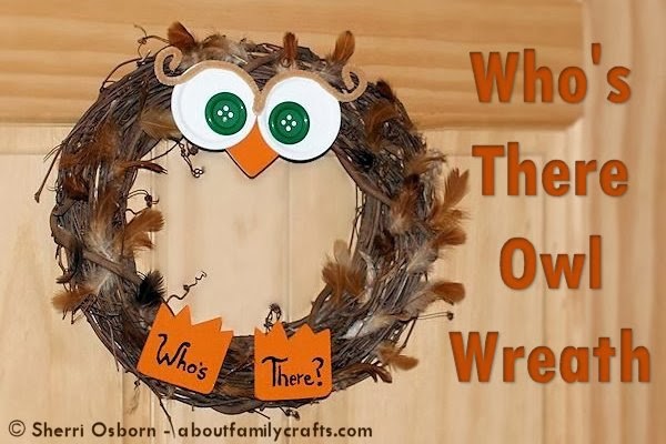 Cute owl fall craft wreath from Pinterest