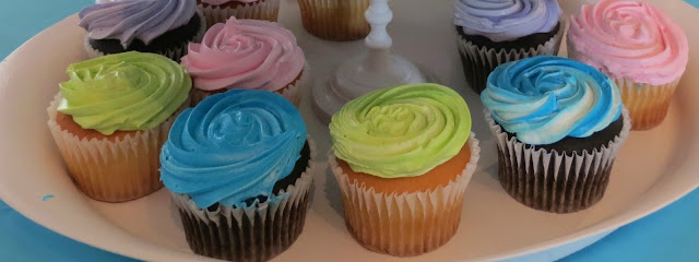 rainbow chevron birthday cupcakes