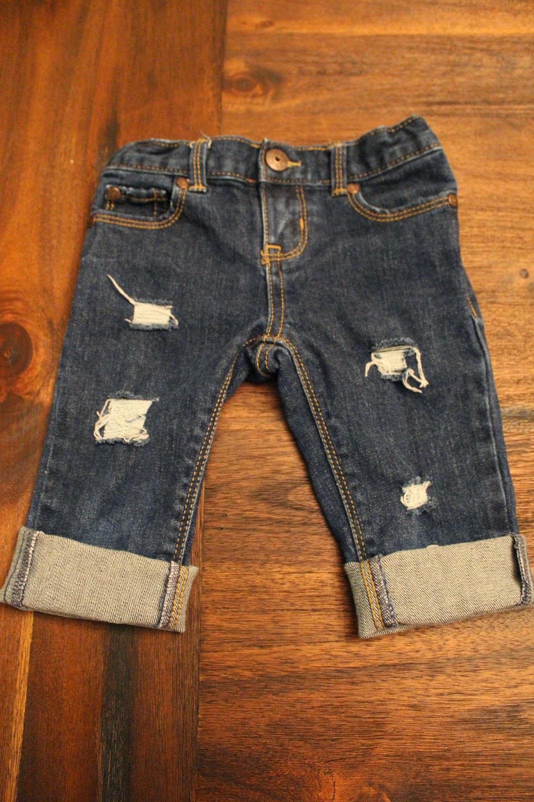 Domesticated Diva DIY Distressed Baby Jeans