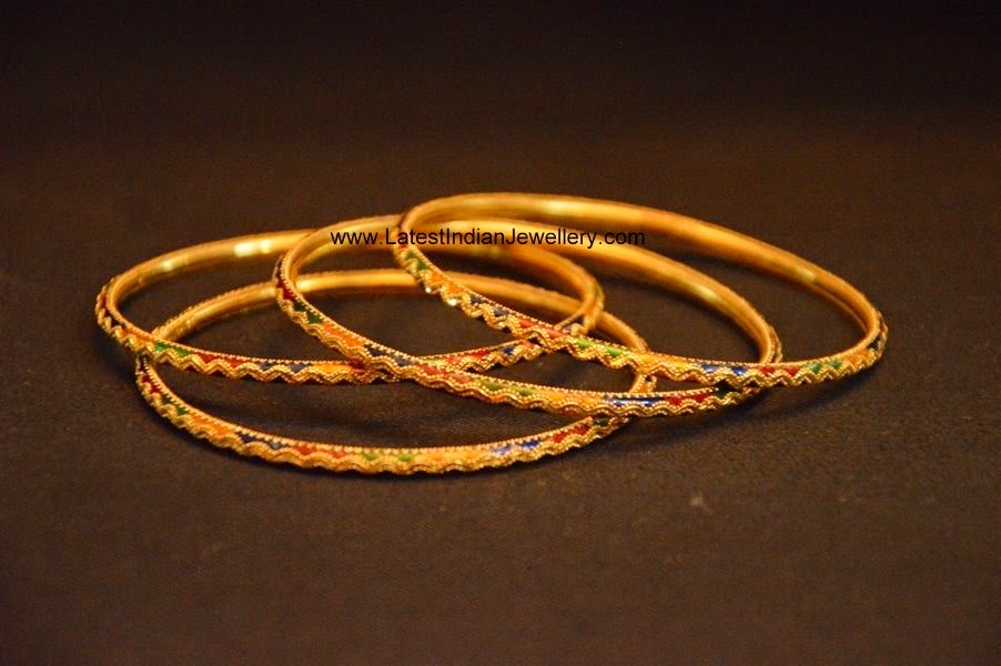 multi colored gold bangles latest indian jewellery designs diamond pendant set designs images