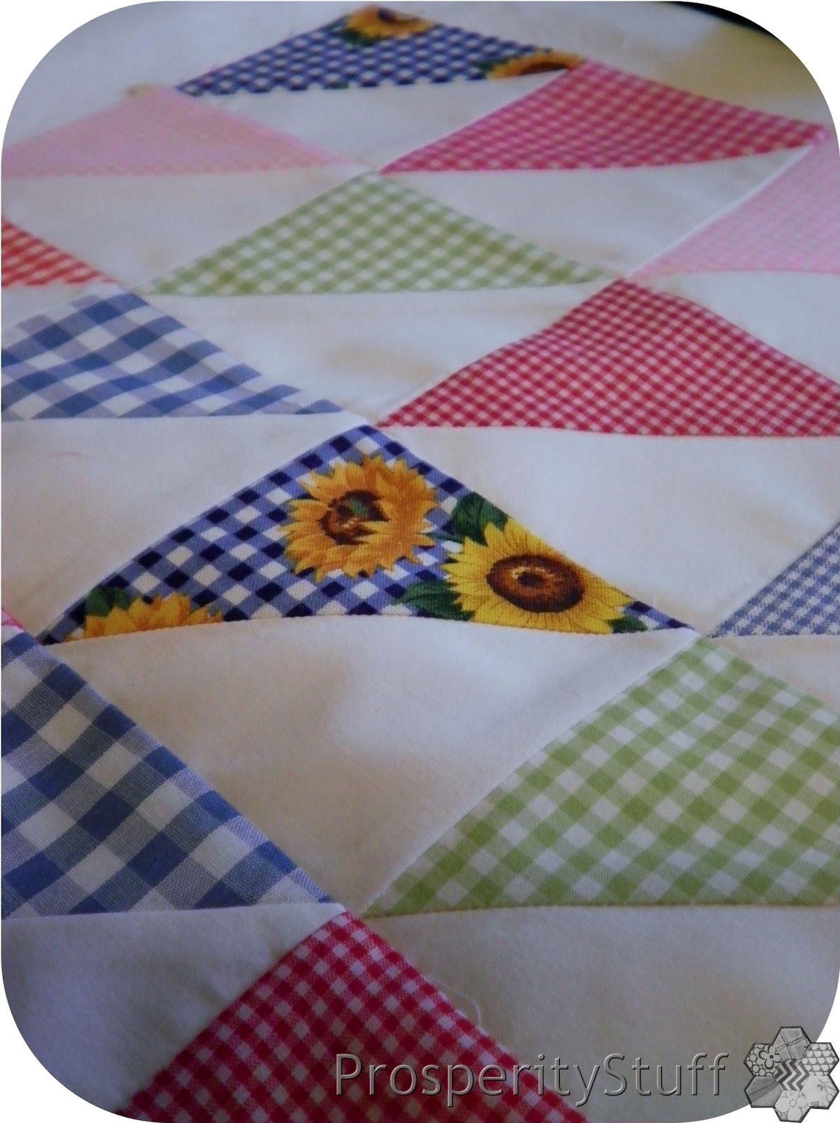 ProsperityStuff Quilts Gingham Triangles block