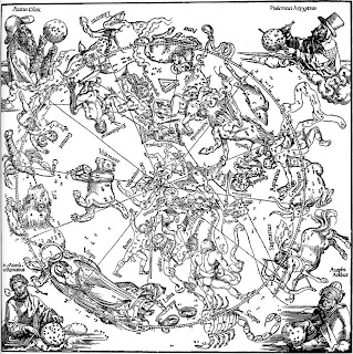 Planisferio de Durero, año 1515, con las constelaciones ptolemaicas.