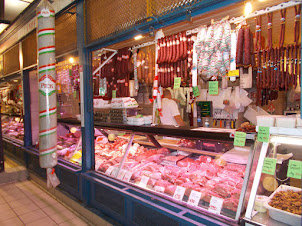 "Meat Products" in "Central Hall Market".in Budapest.