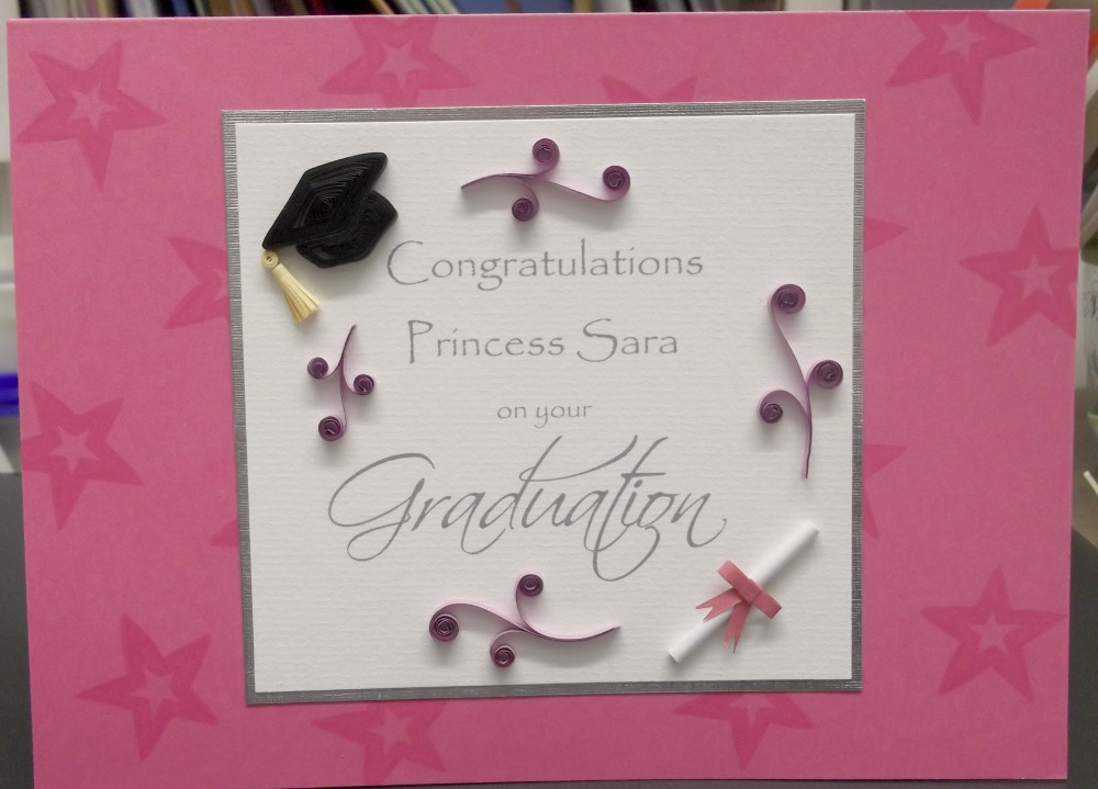 Paper Daisy Cards Quilled graduation card for girls