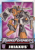 Sticker released with Robots in Disguise Jhiaxus toy.