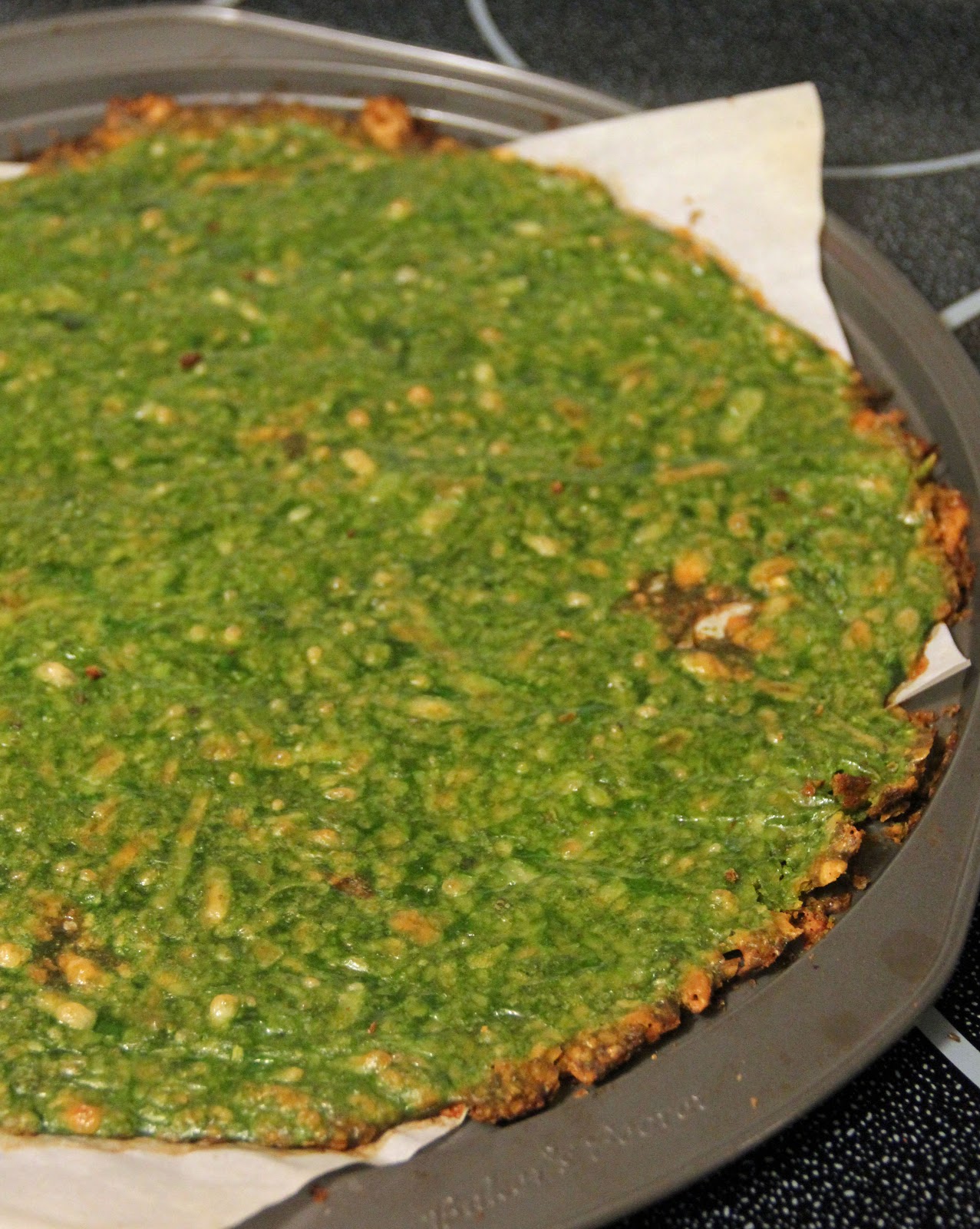 Jo and Sue Spinach Crust Pizza