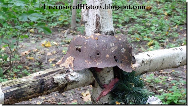 East prussia today rusted helmet grave german soldier