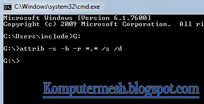 Cara Memunculkan File /Folder Yang Disembunyikan Virus
