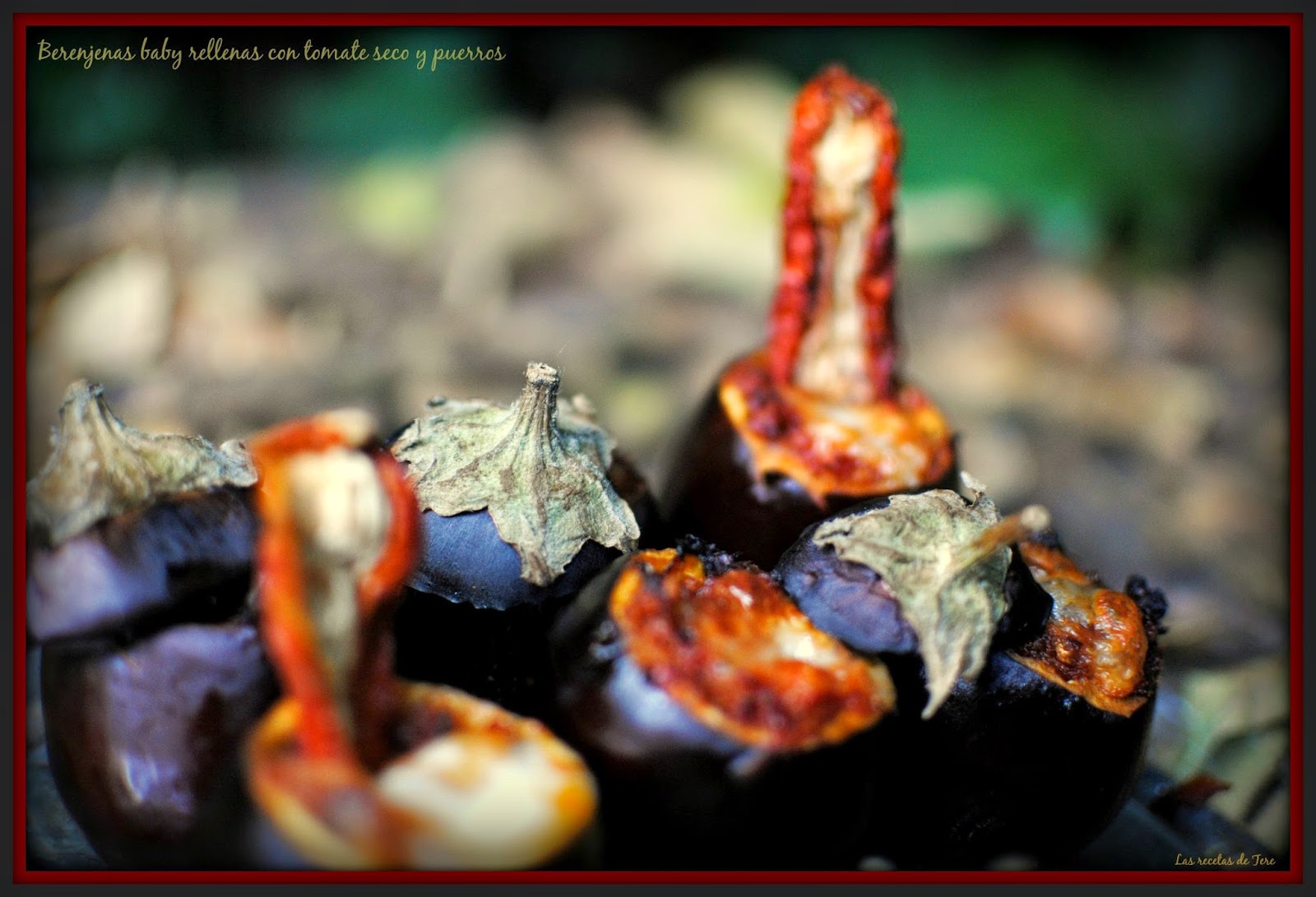 
berenjenas Baby Rellenas Con Tomate Seco Y Puerros.
