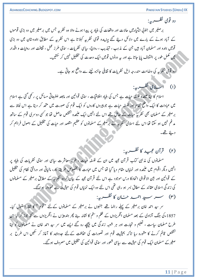 Making-of-Pakistan-Short-Question-Answers-Pakistan-Studies-Urdu-IX