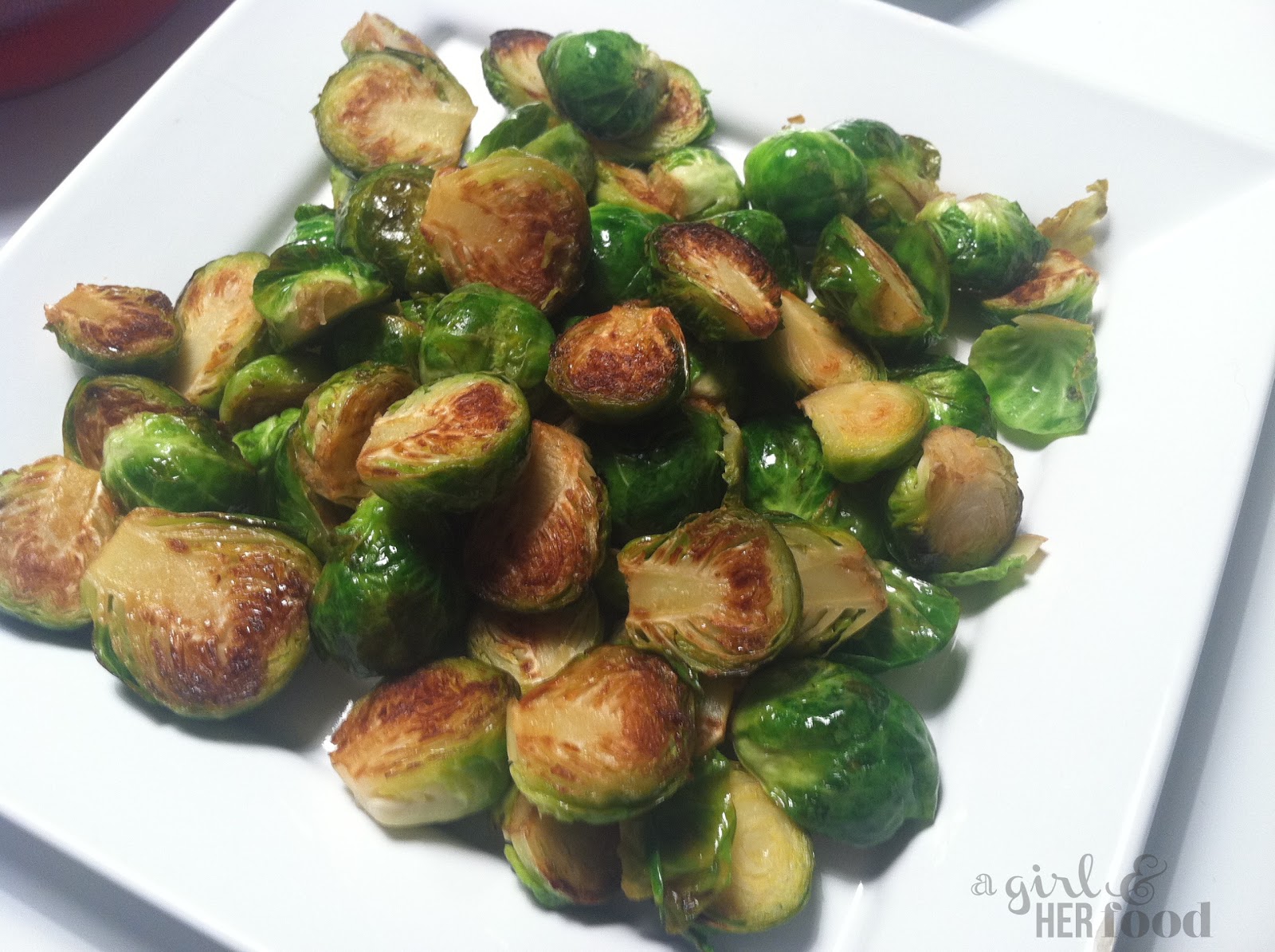 A Girl & Her Food Caramelized Brussels Sprouts with Lemon