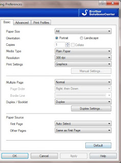 Basic setting of printer Brother HL2240D