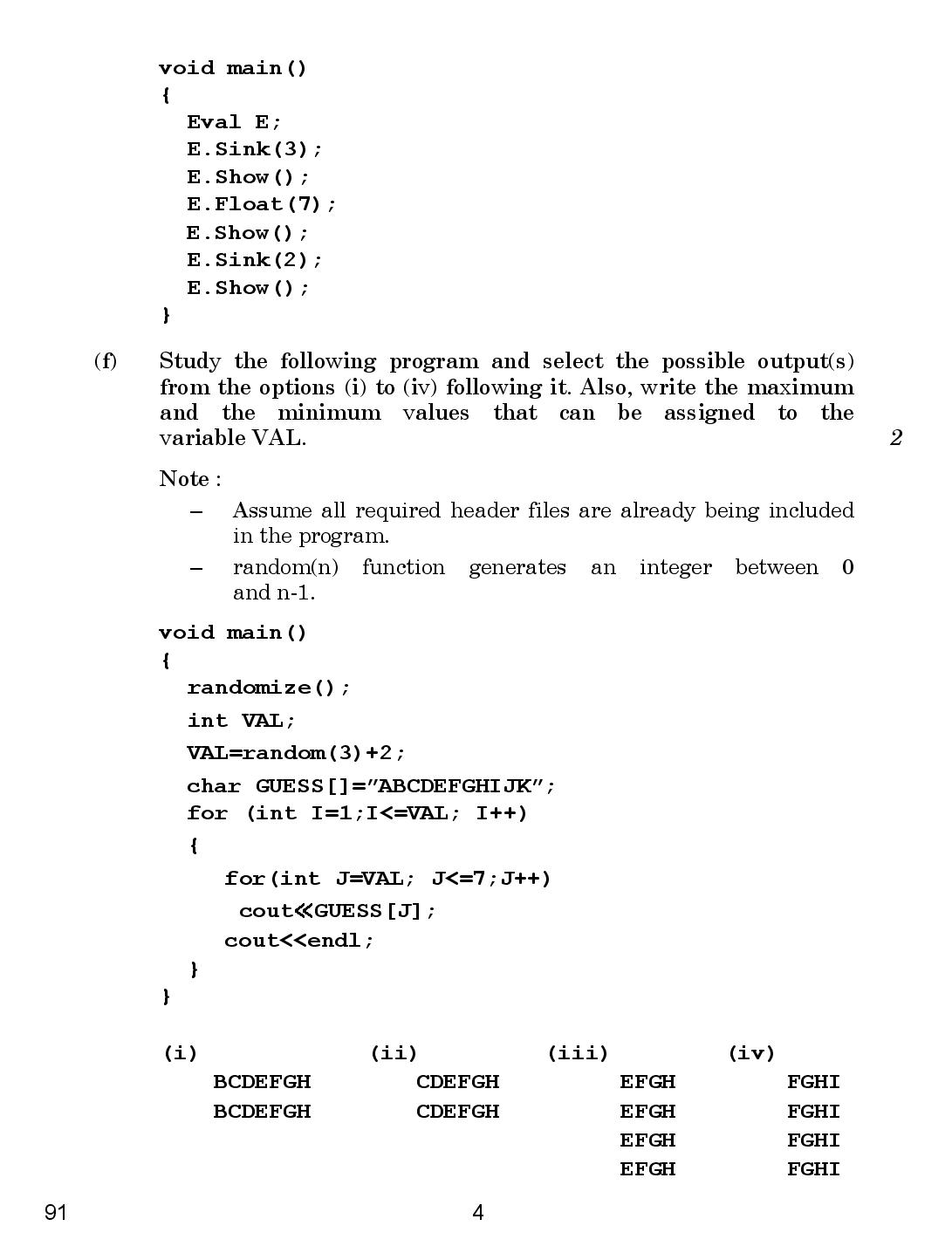 cbse class 12th 2015 board Computer Science question paper set-3 cbse class 12th 2015 Computer Science question paper