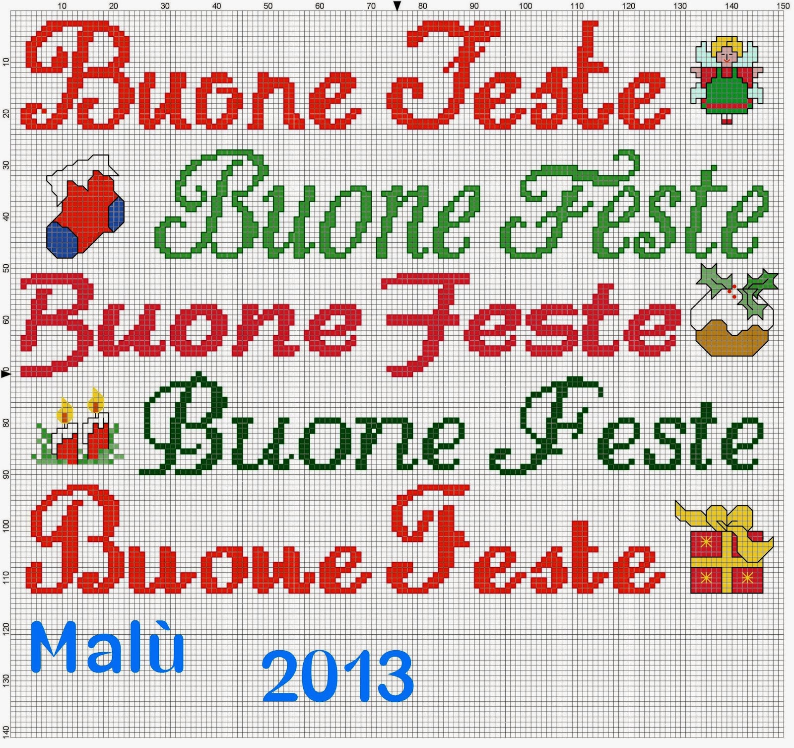 Buone Feste 🎈 | Punto croce, Kit punto croce, Punto croce natalizio