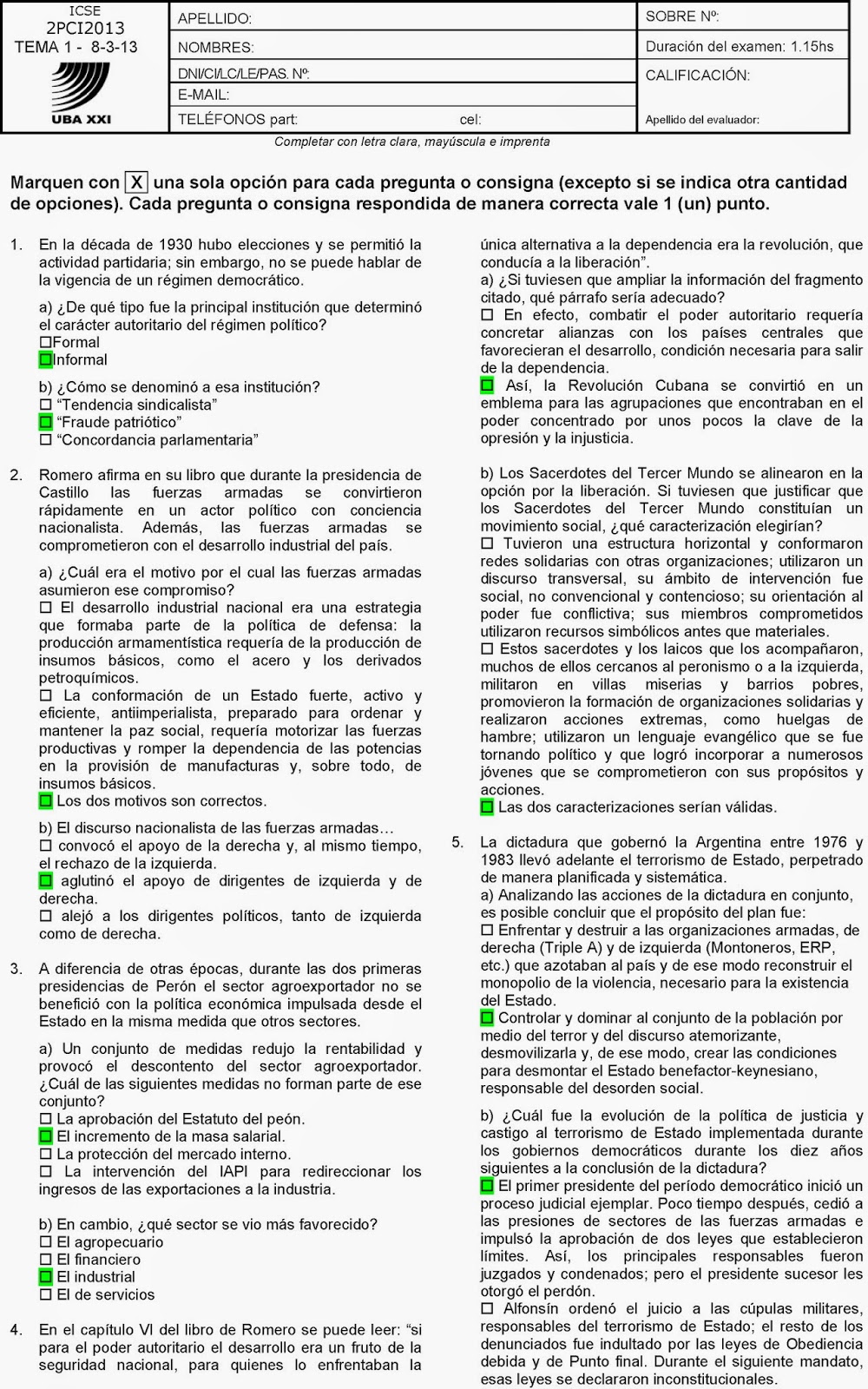 Sociedad Y Estado Modelos De Parcial Cbc