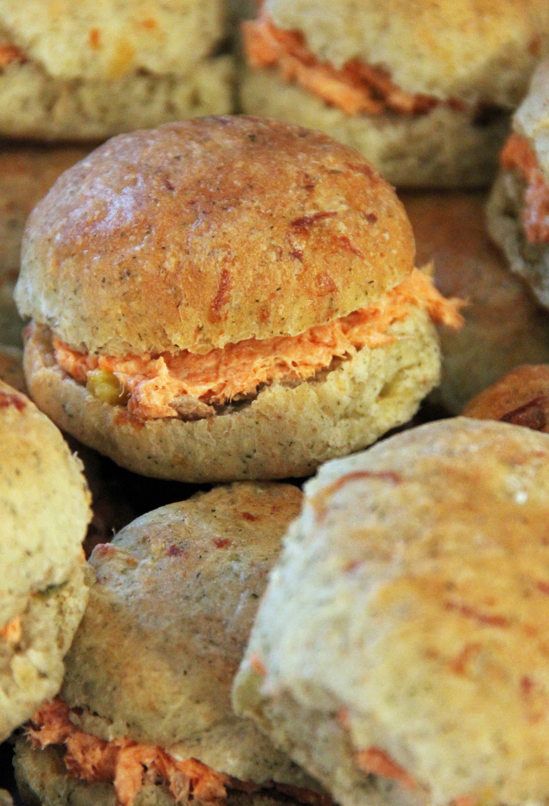 Jo and Sue Salmon Sandwiches on Soft Havarti and Dill Buns