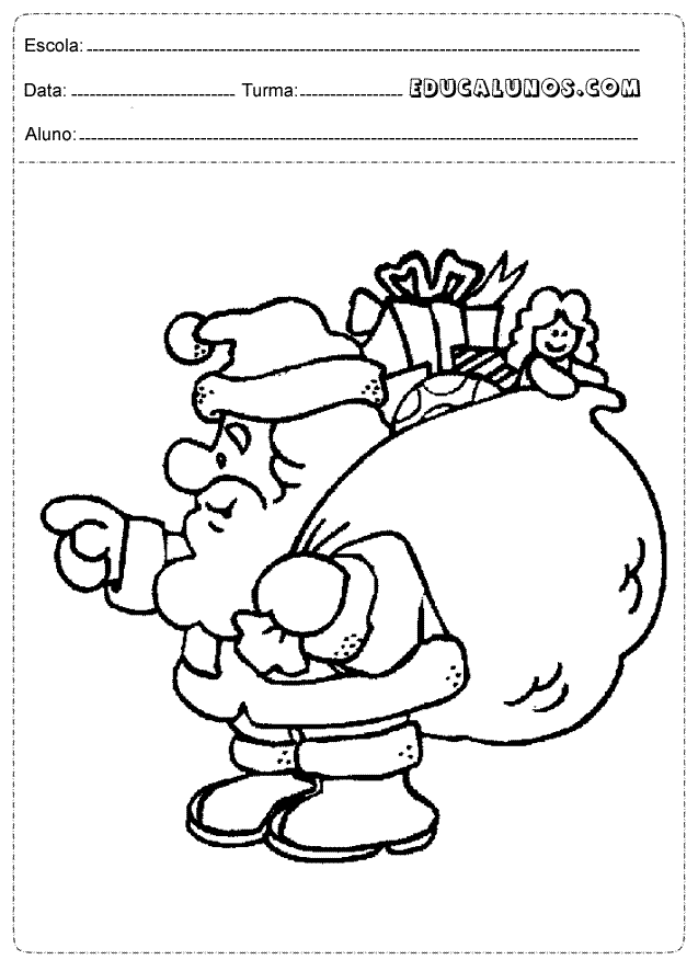 Papai noel com saco de presente