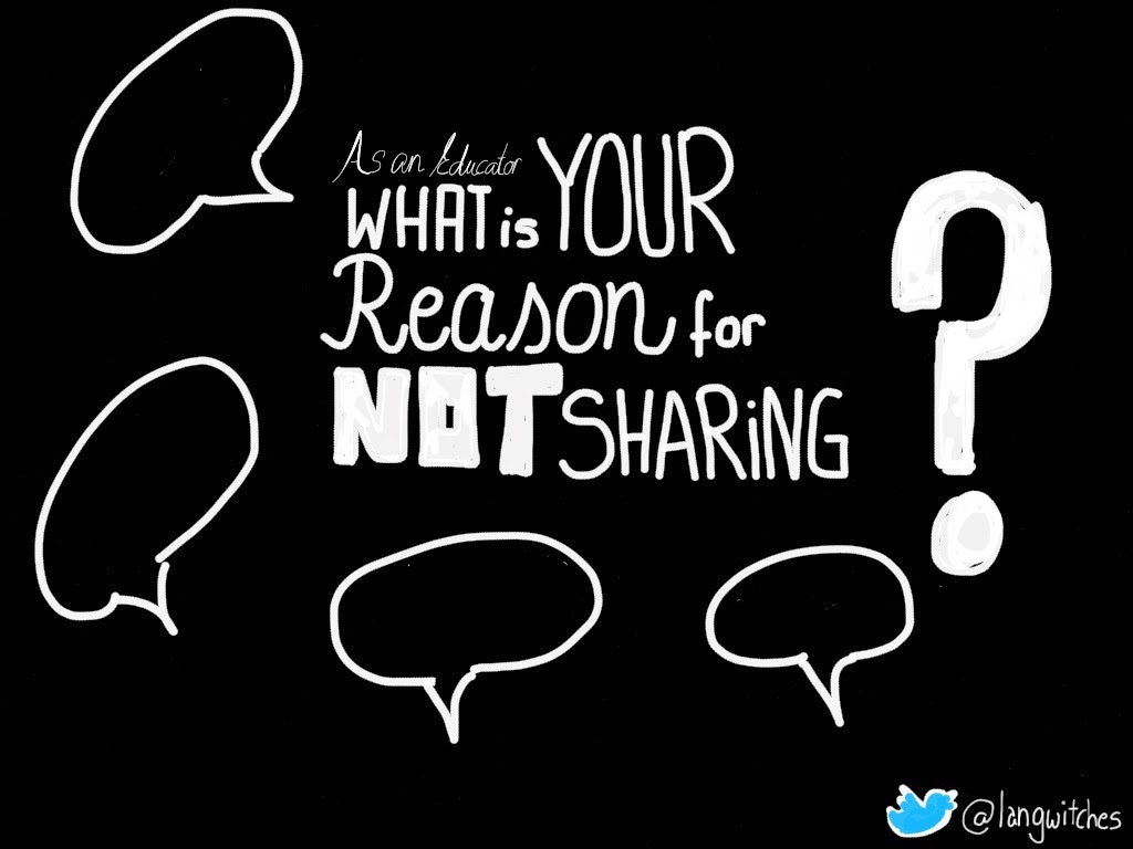 www.langwitches.org "As an Educator, what is your reason for not sharing?"