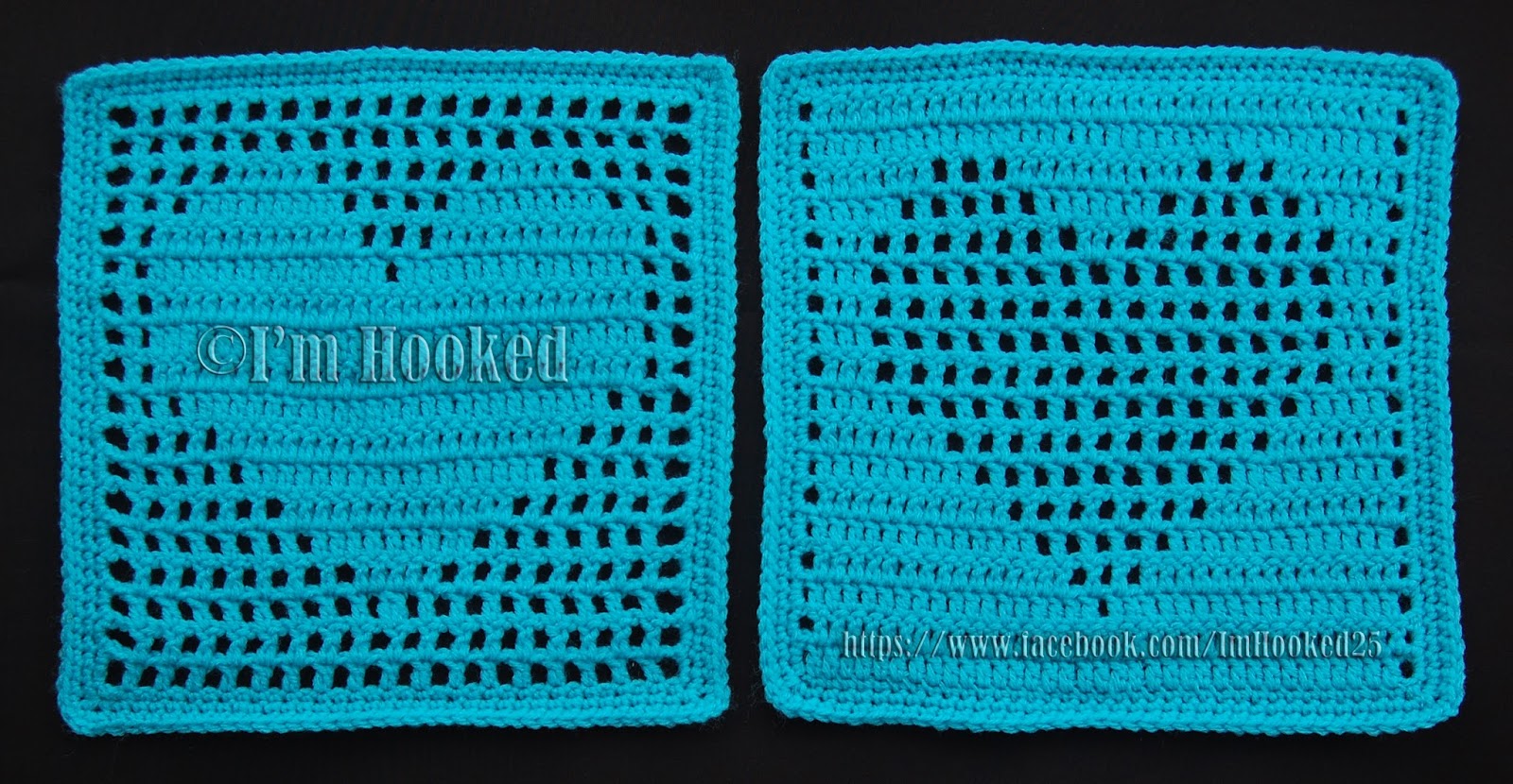 Crochet Treasures: Heart Filet Block 2