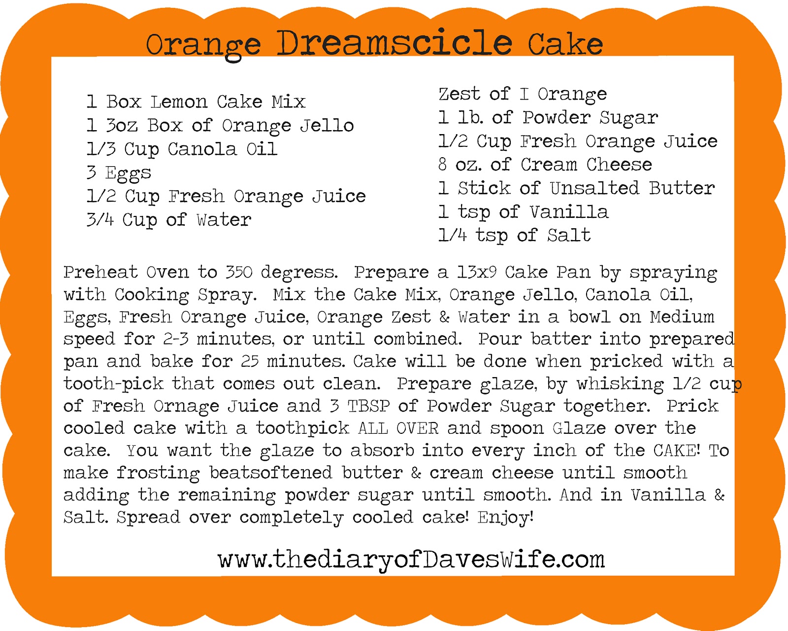 Dreamsicle Cake