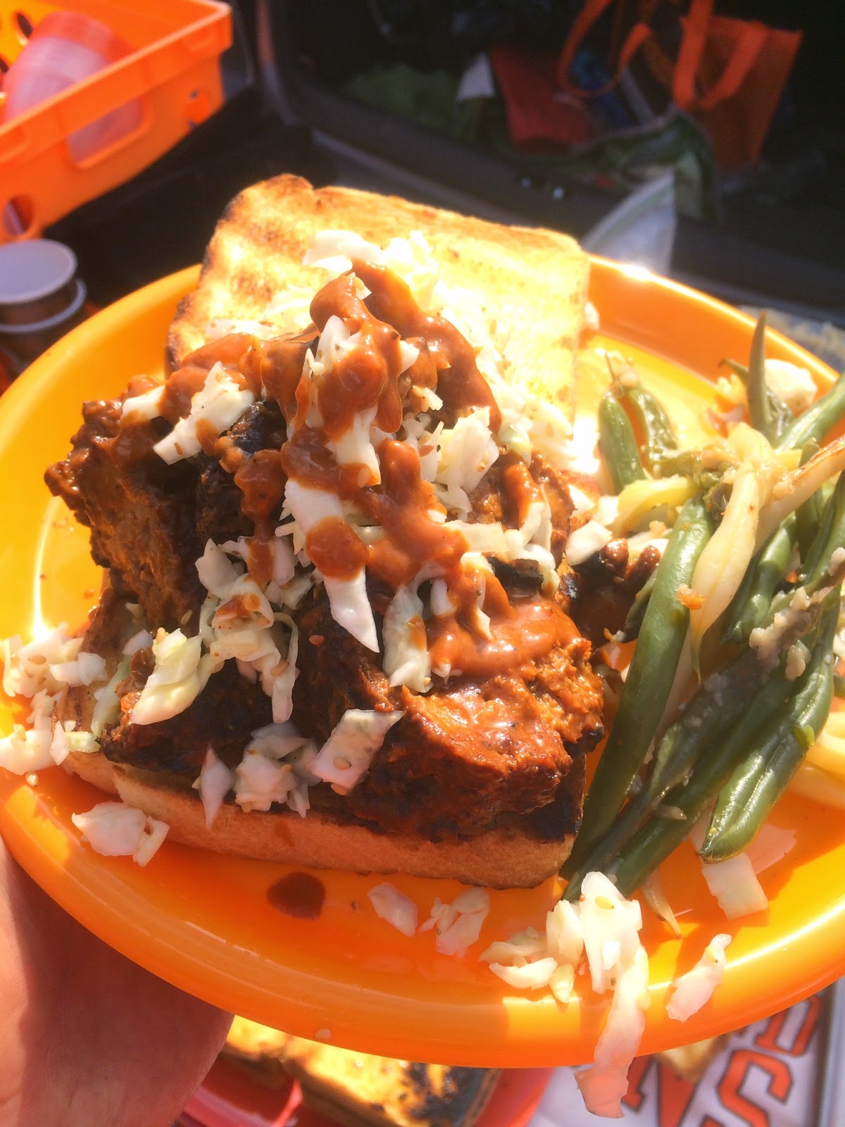 Hold the Pigskin A Vegan Tailgate Blog BBQ Smoked Vegan Brisket