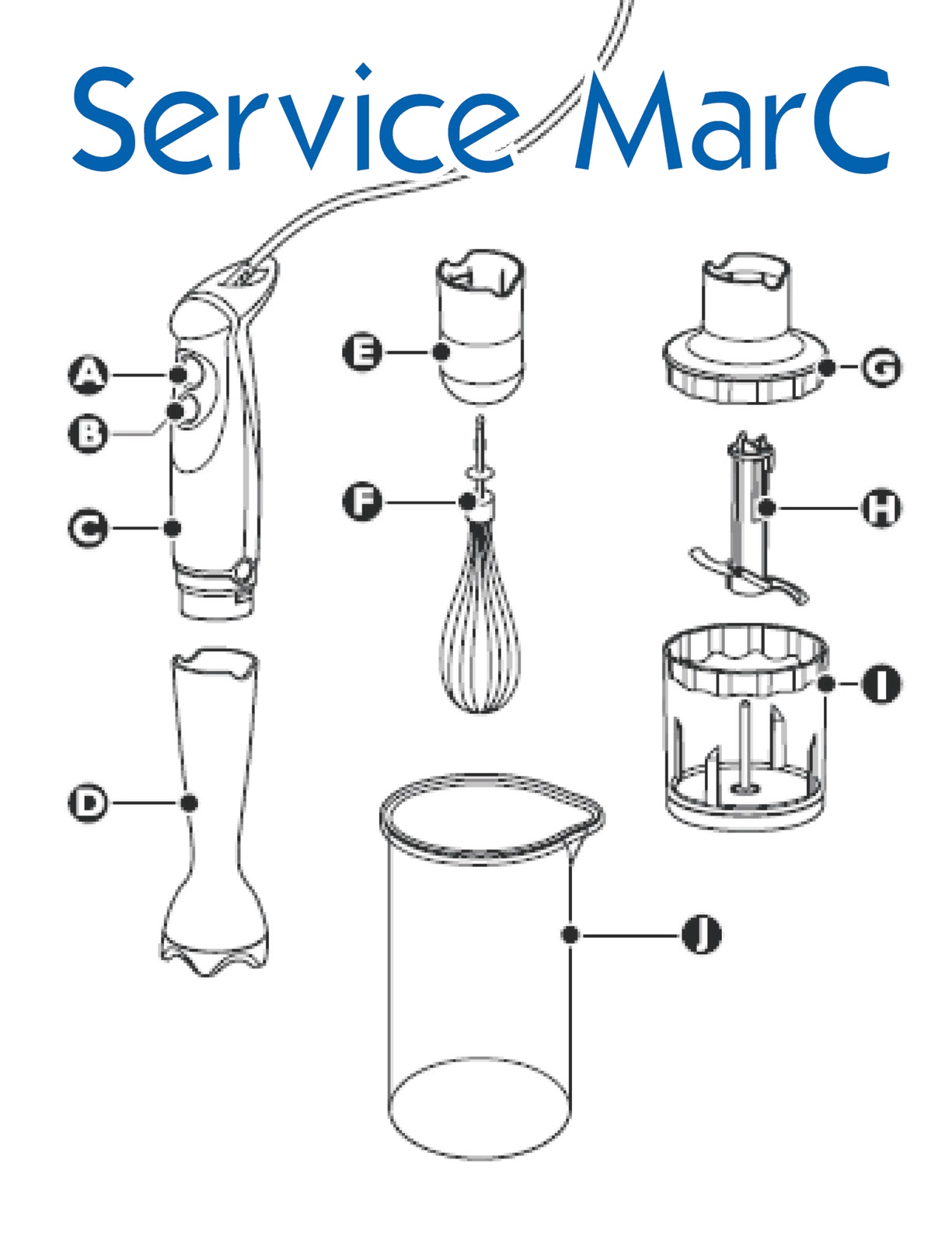 SERVICE MARC REPUESTOS REPUESTO de MIXER PHILIPS HR 1362 HR1363 HR