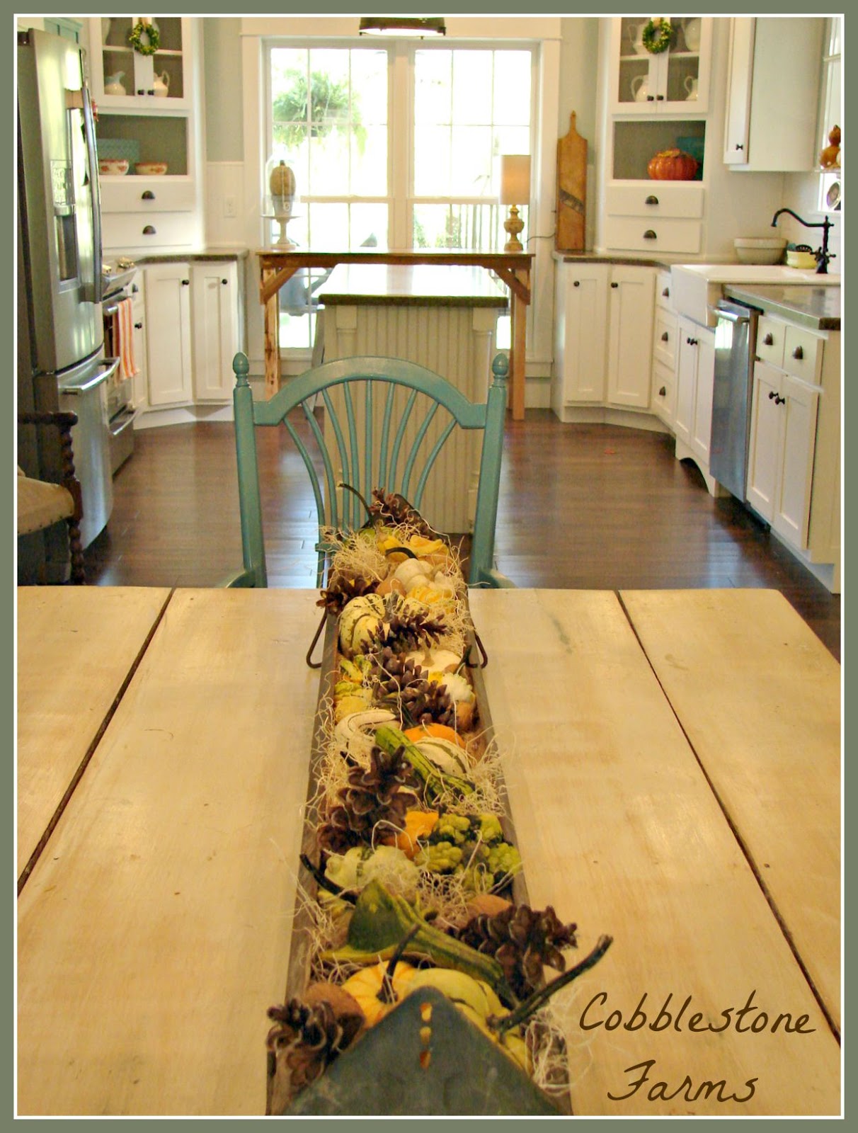 Cobblestone Farms Chicken Feeder turned Fall Table Centerpiece...