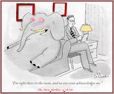 New Yorker cartoon of elephant in therapist's office