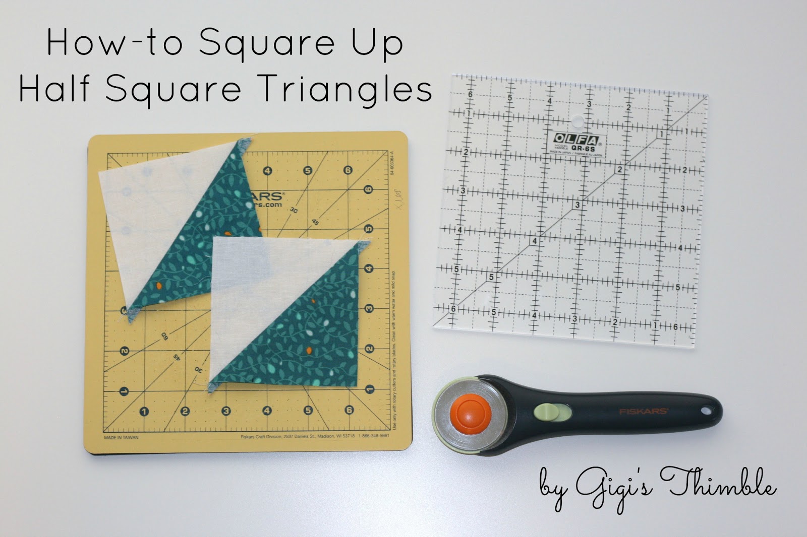 Gigi's Thimble HowTo Square Up Half Square Triangles