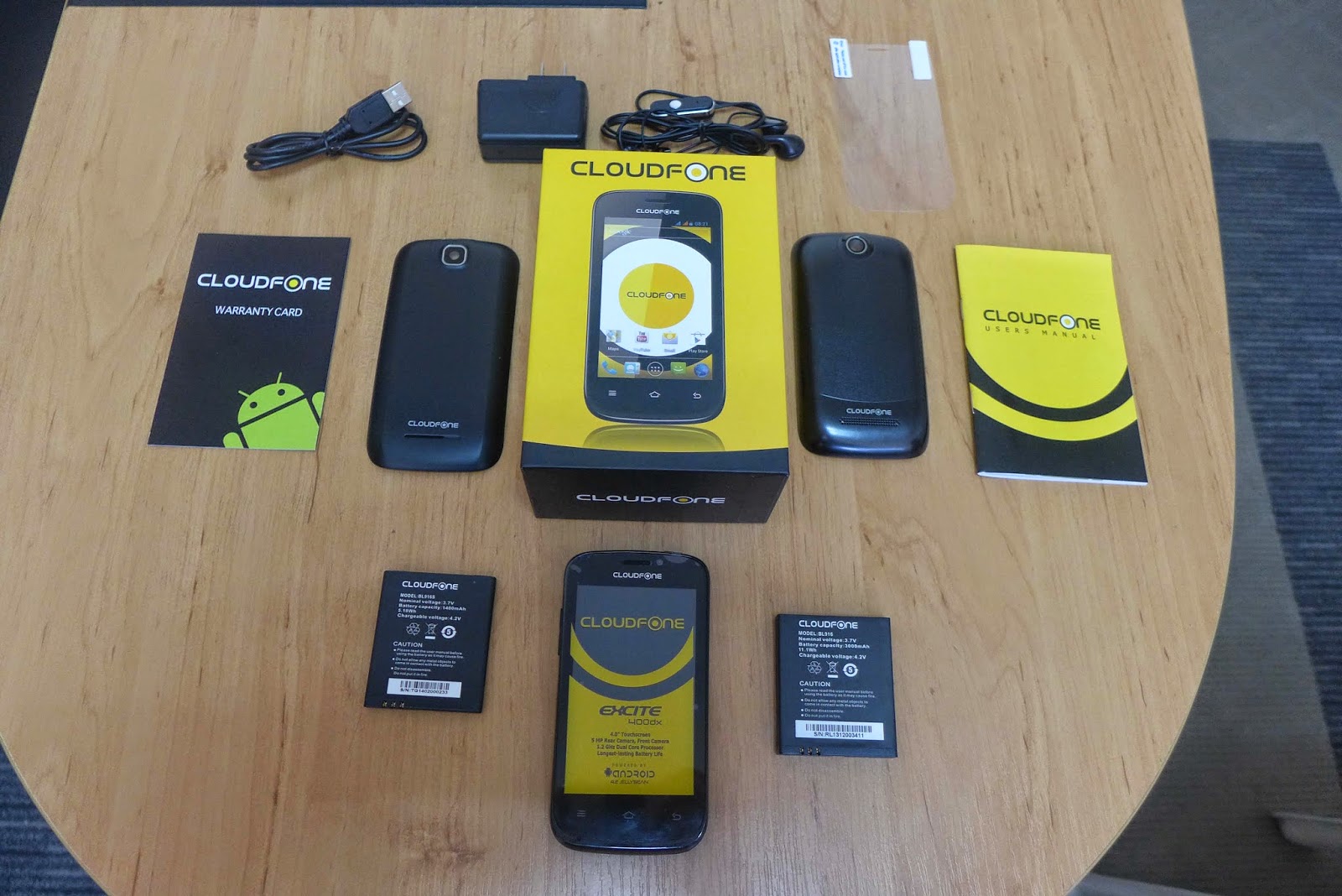 CloudFone Excite 400dx Retail Box Contents CloudFone Excite 400dx