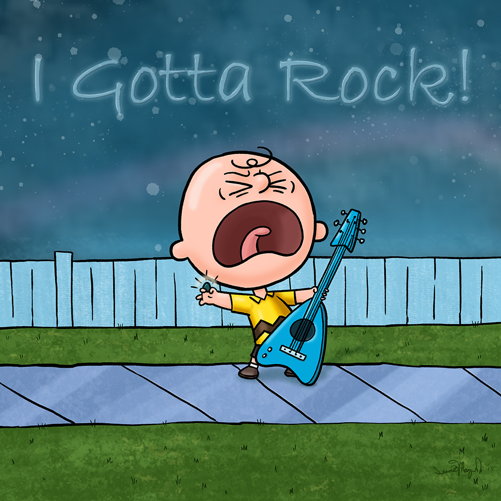 Isaac Marzioli illustrations Charlie Brown I got a rock!