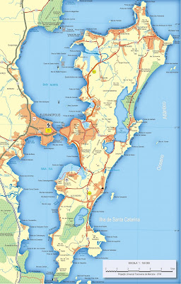 Mapa rodoviário da Ilha de Florianópolis Mapa rodoviário da Ilha de Florianópolis