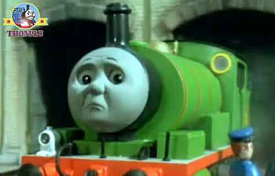 Island of Sodor water tower Thomas and friends Percy the tank engine railway driver looked so glum