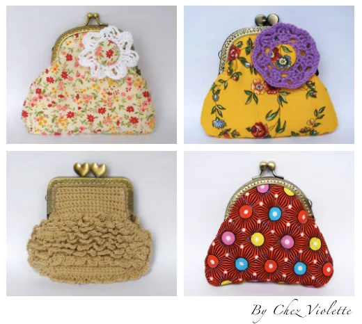 Handmade retro purse coin by Chez Violette