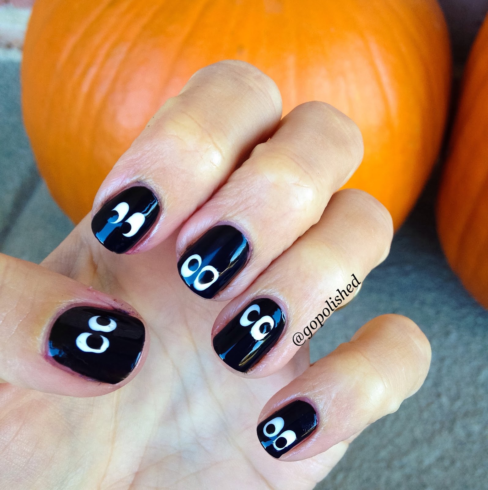 Go Polished Googly Eye Halloween Nail Tutorial