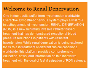 Welcome to Renal Denervation World