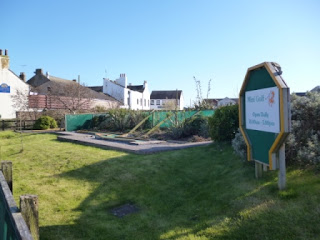 The Swedish Felt Crazy Golf course at the Lake District Coast Aquarium in Maryport is open daily from 10am-5pm. We arrrived at 5.10pm!