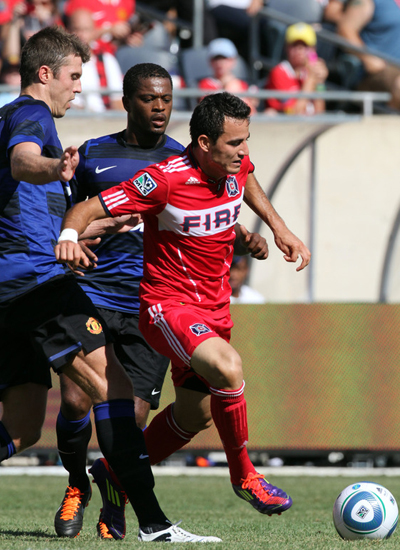 Man Utd Tour USA : Michael Carrick - Patrice Evra Carrick Evra Chicago Fire vs Manchester United
