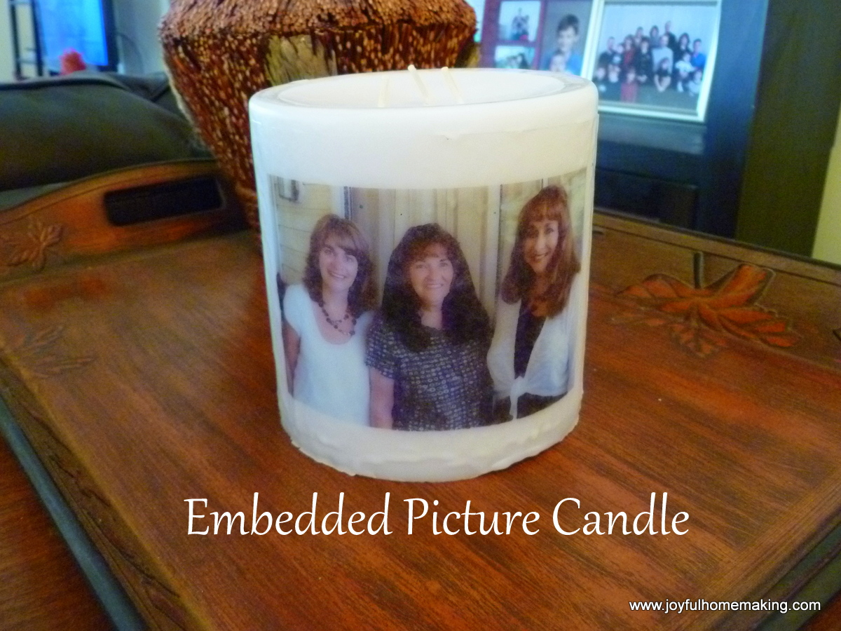 Photo Transfer onto a Candle Joyful Homemaking
