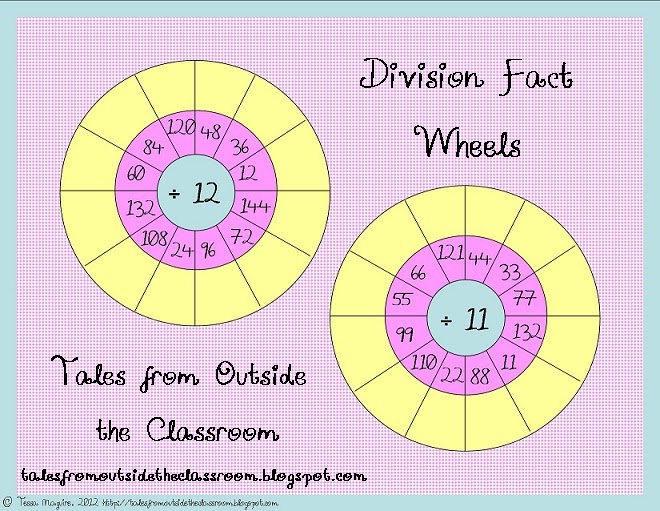 Math wheels  classroom freebies