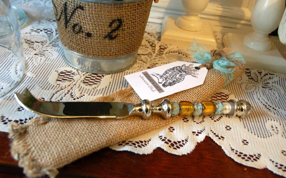 MuchoCrafts BEADED CHEESE KNIFE