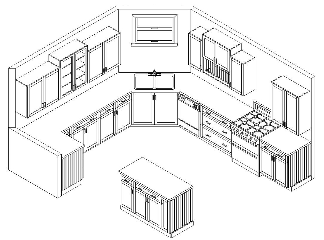 Kitchen cabinets software Kitchen CabiDrawing On Isometric