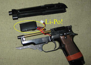 Аккумулятор Li-Po в AEP TM Beretta m93r
