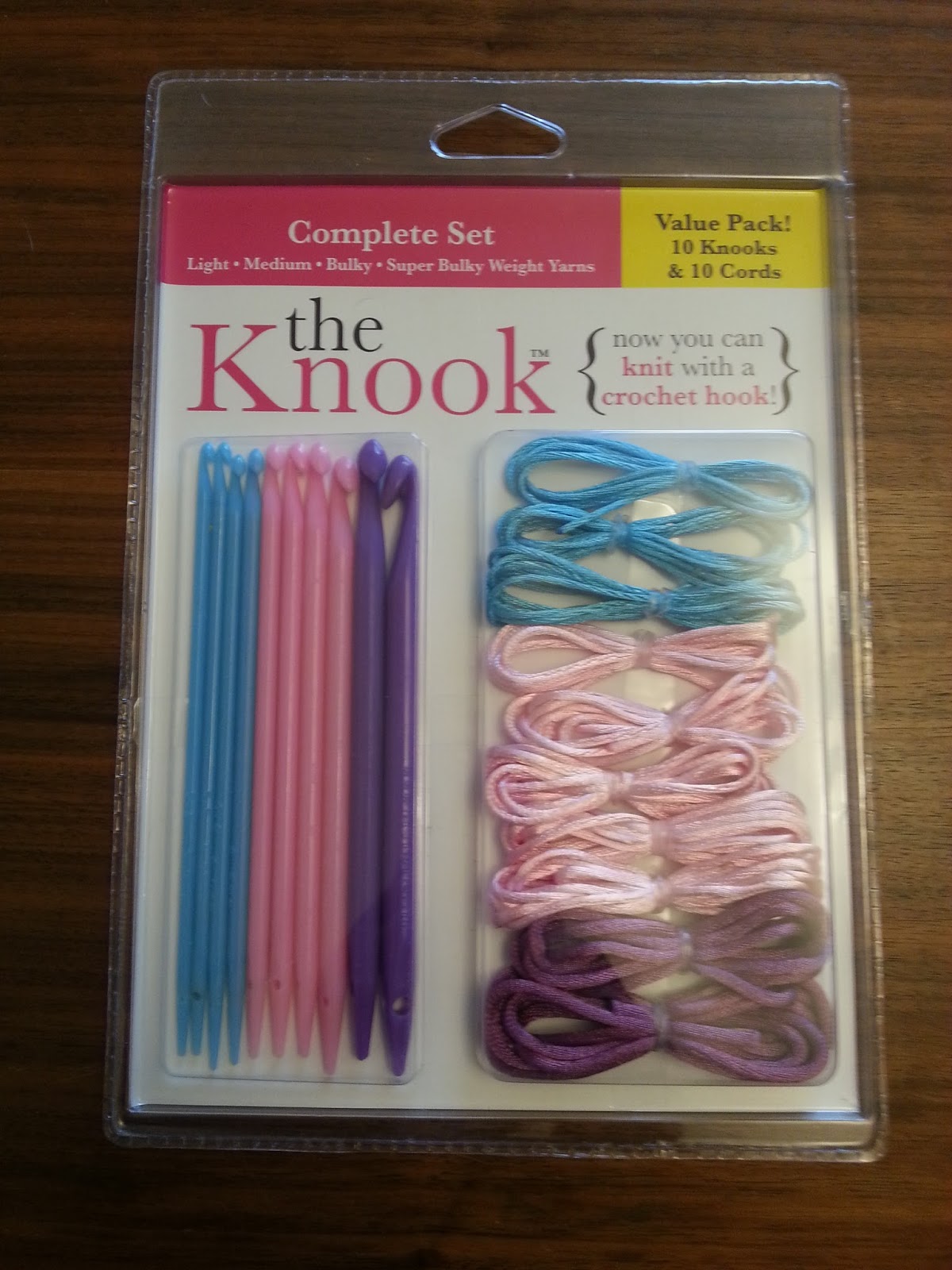 The Knook Beginner Set Medium Weight Yarn [with 3 Knooks, 3 Long