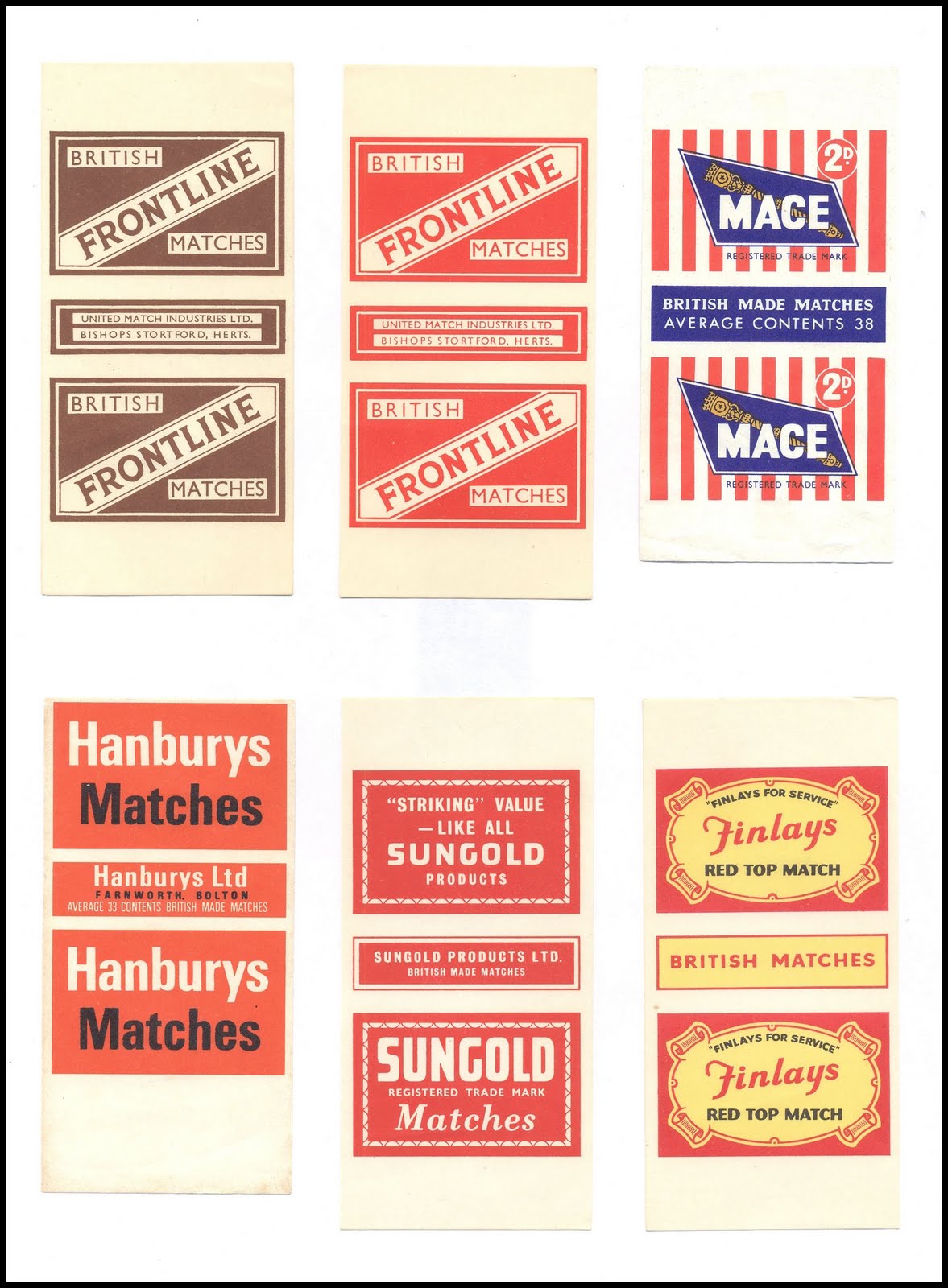 The World Of Matchboxes, Matchbooks & Matchbox Labels My Collection England Old Matchbox Labels