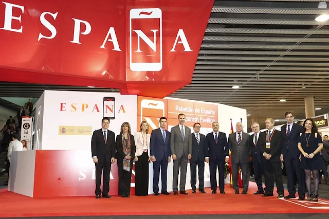 King Felipe of Spain and Queen Maxima of the Netherlands attended the "GSMA Mobile World Congress 2015" conference