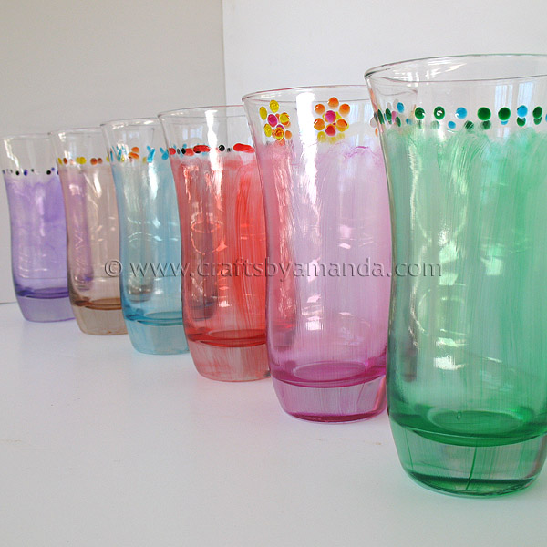 Crystal Enamel Drinking Glasses Crafts by Amanda