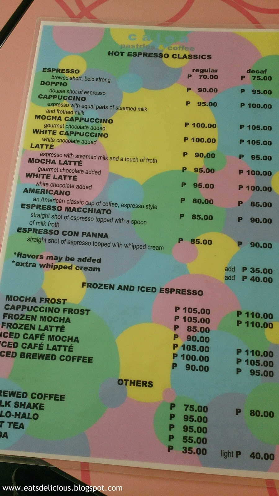 Calea Pastries And Coffee Menu Calea Pastries And Coffee Menu